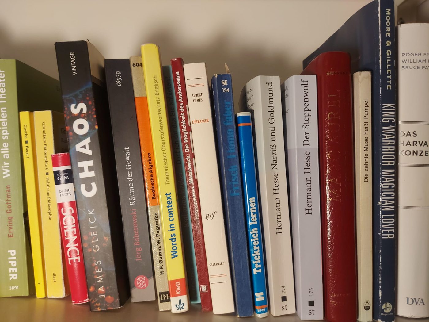 The shelf of books we've gone through